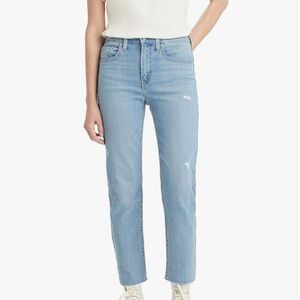 levi’s high rise straight crop jeans
